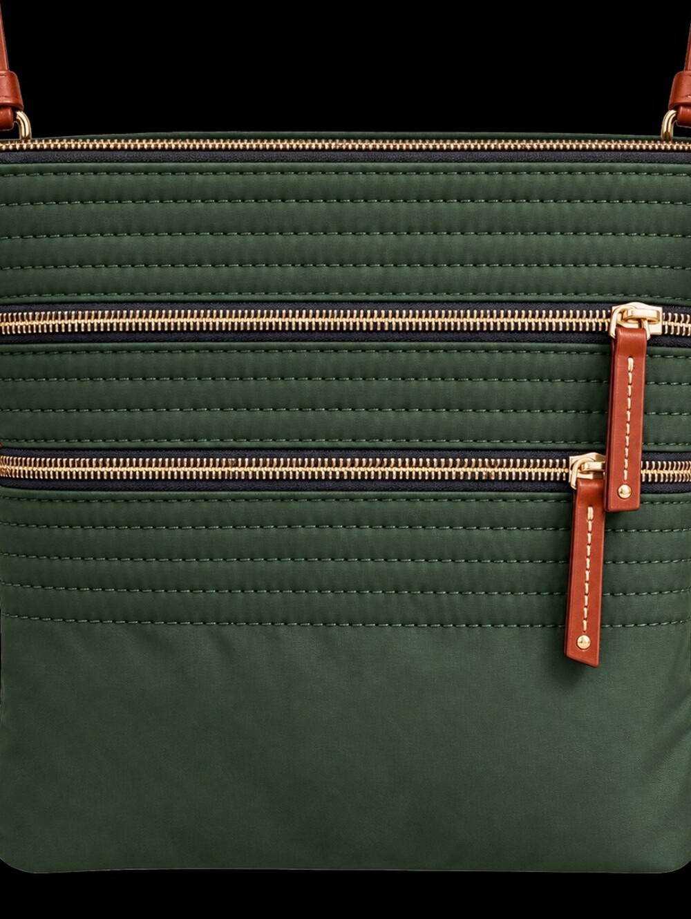 Dooney & Bourke Olive Crossbody Bag with Leather Trim